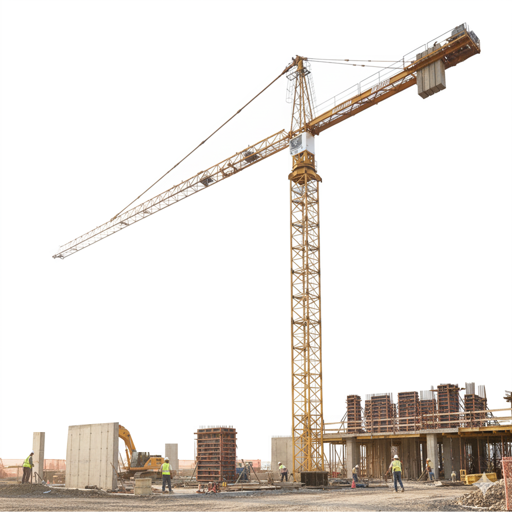 Construction crane building modern commercial structure